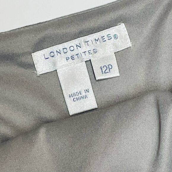 London Times Sleeveless Layered Shift Dress, *READ LOOSE HEM*, Size 12P - Picture 5 of 11